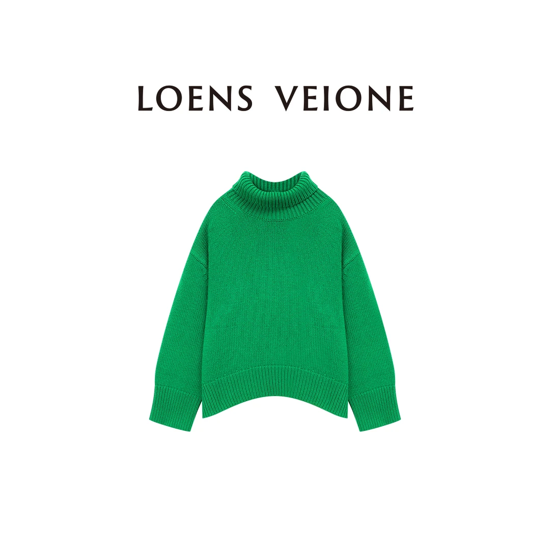 LOENS VEIONE路斯威亚 托斯卡纳绵羊毛祖母绿羊毛衫23CVDA0552N