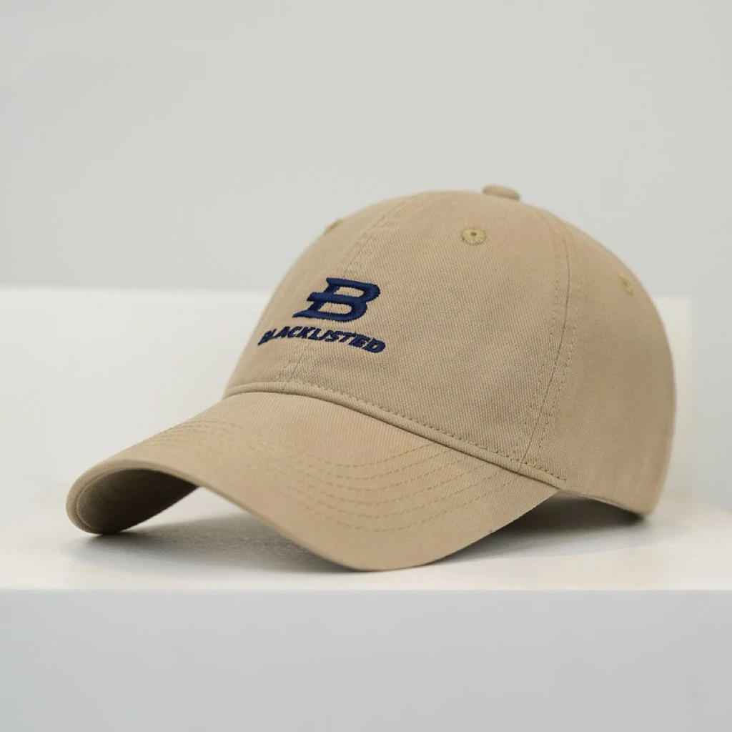 美式潮牌刺绣B字母棒球帽子男女春夏2025新款百搭街头遮阳鸭舌帽