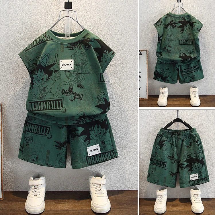 男童夏装背心套装2025新款儿童薄款无袖衣服中小童洋气运动两件套