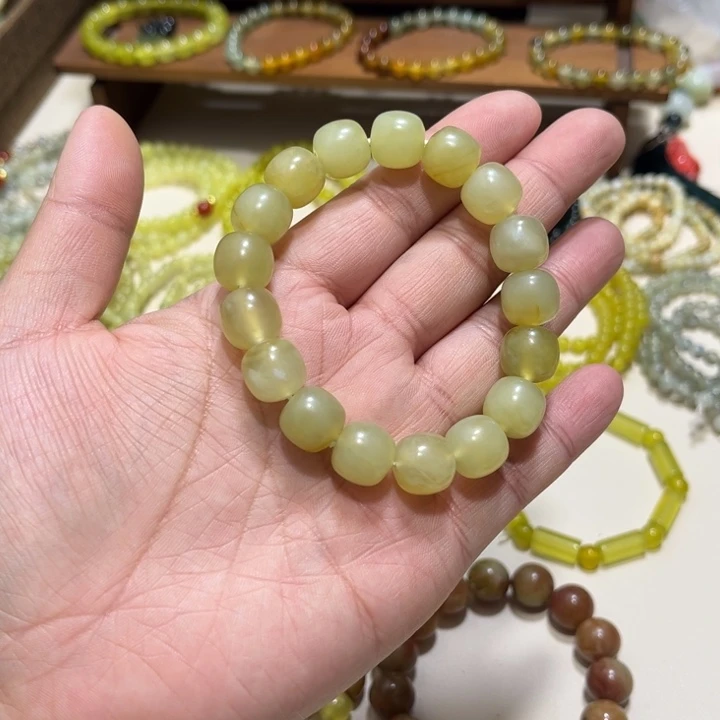 蛇纹石玉未镶嵌手链12号