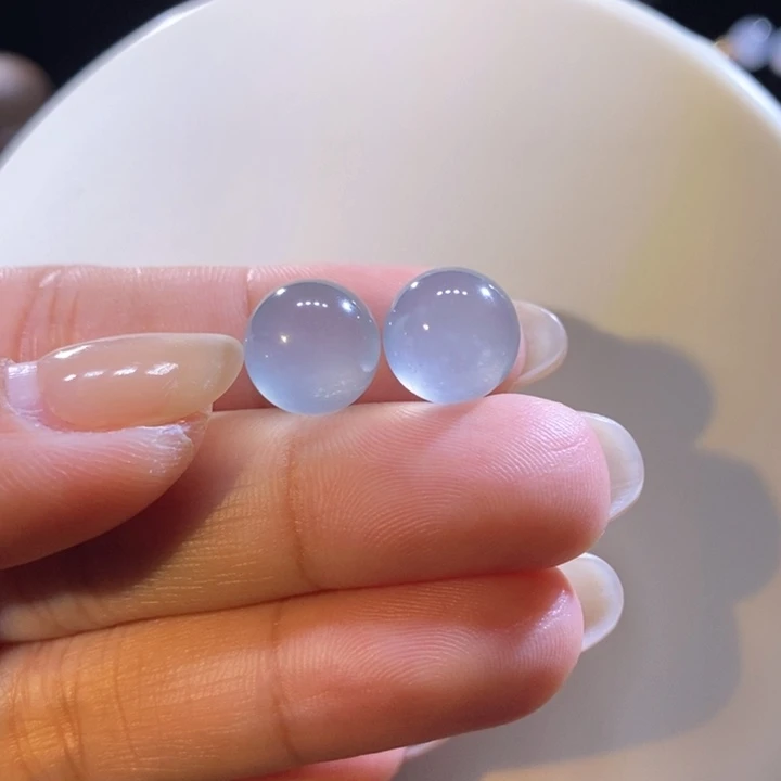 翡翠未镶嵌吊坠(不含链)翡翠蓝杠珠（随机发一个）