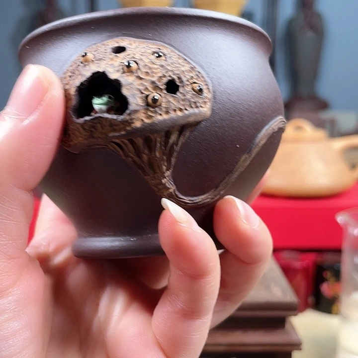 茶杯紫砂莲蓬主人杯