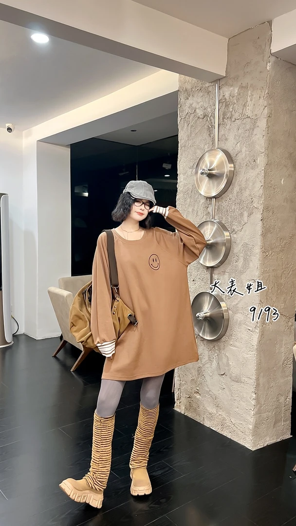9193大码女装2025早秋新款t恤长袖上衣女显瘦胖妹妹胖mm宽松百搭