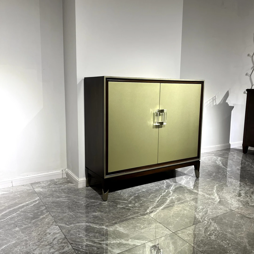 实木榉木双门柜 110×38×99cm 中式美式轻奢简欧装饰柜XDD15011