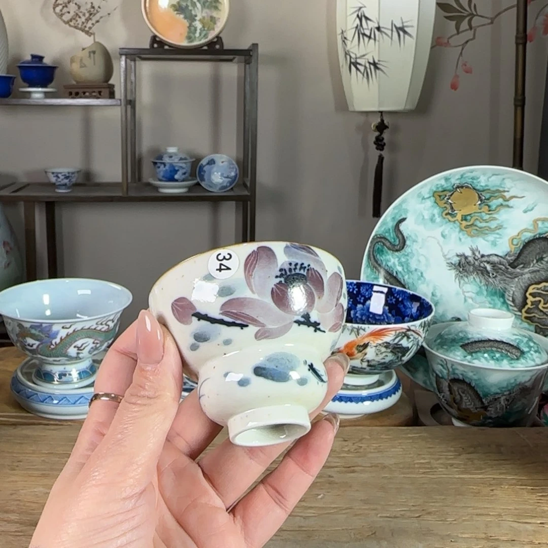 杯景德镇陶瓷柴烧多人