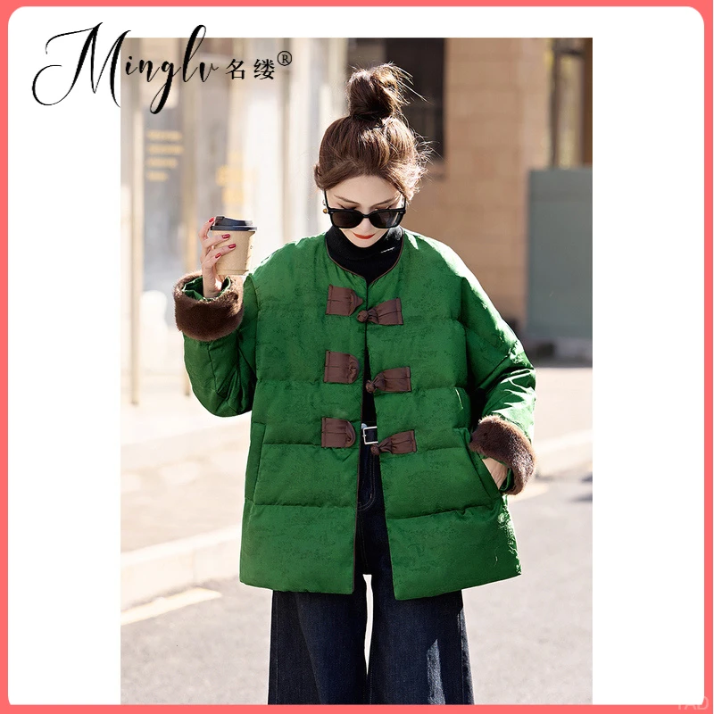 外套女冬季国风加厚轻奢洋气新中式2025独特羽绒服高级感新款别致