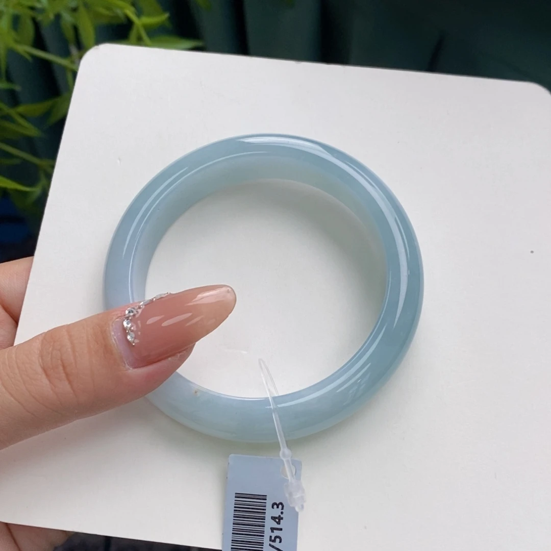 翡翠手镯未镶嵌55天空蓝