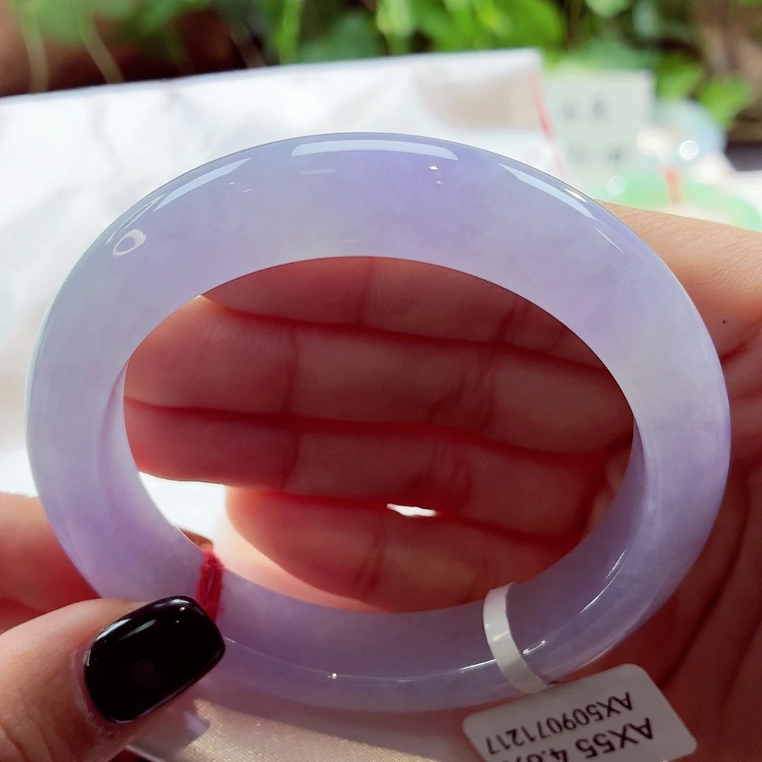 翡翠未镶嵌手镯冰紫仙女镯68-26