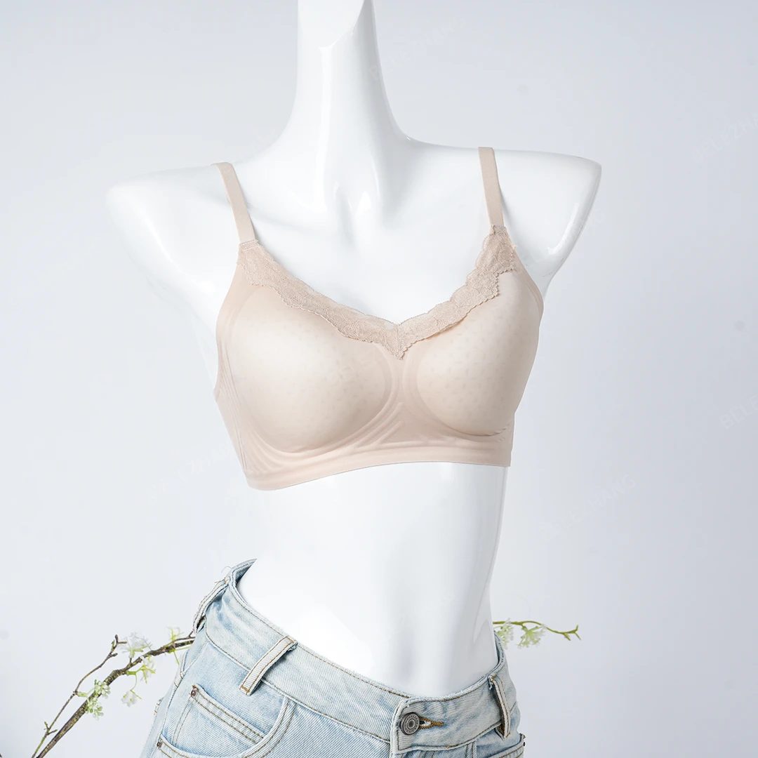BELE ZHANG 【云感蕾丝】凉感聚拢收副乳无痕隐形文胸-3608