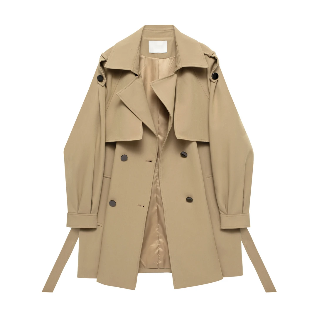 子涵【911-920】新款秋百搭中长款收腰英伦风小个子复古气质风衣女