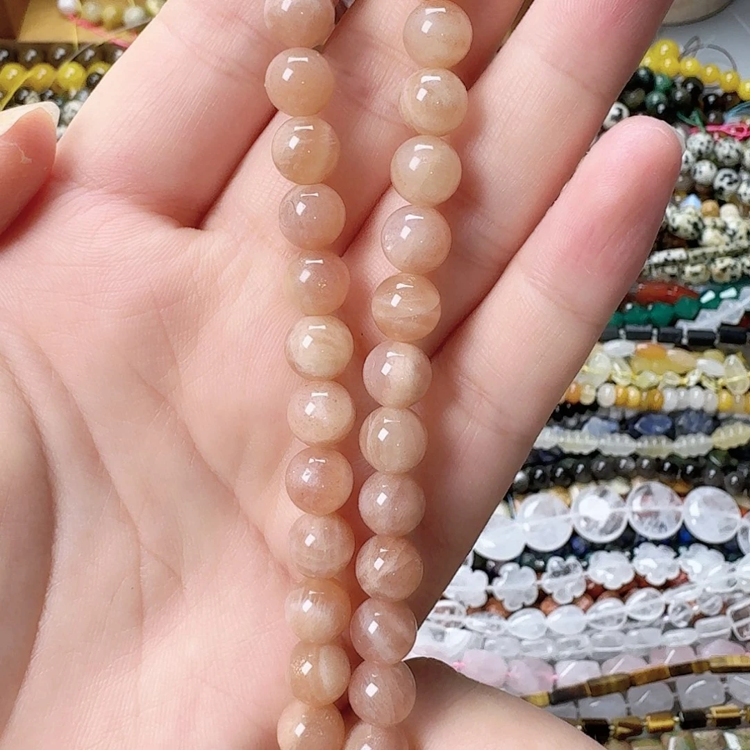 未镶嵌玛瑙/玉髓珠宝半成品卡8太阳石一条