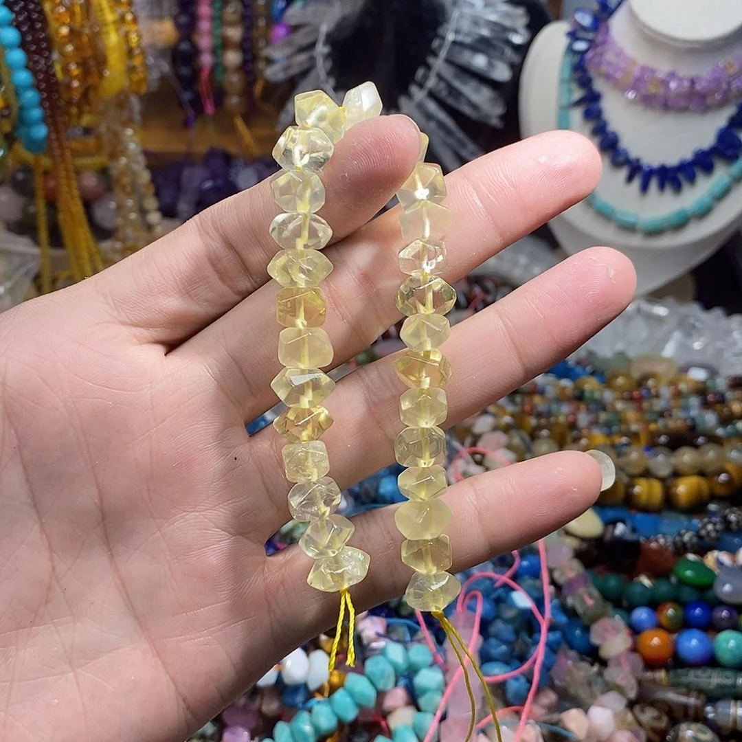 石英质玉未镶嵌，柠檬黄水晶冲角10mm，