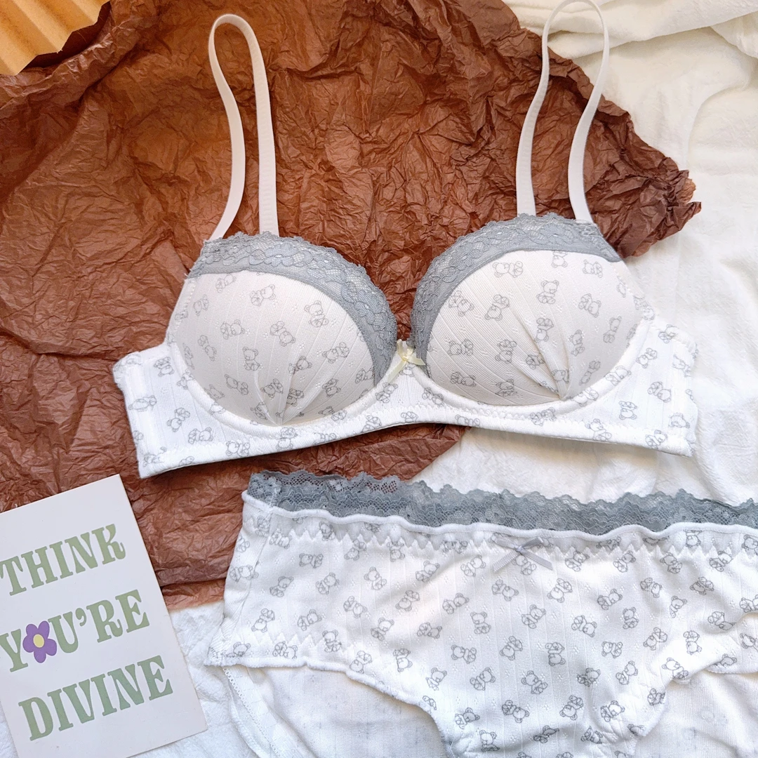 纯欲可爱内衣女小胸聚拢显大文胸罩套装无钢圈上托防下垂2025新款