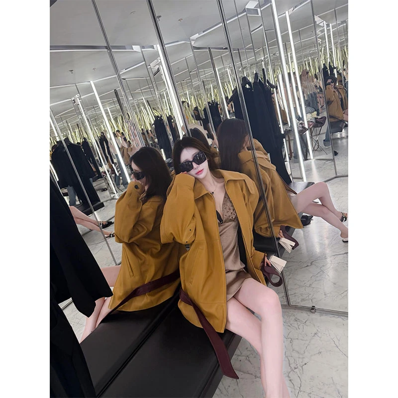 2026春季新款韩版气质复古拉链宽松休闲百搭外套配连衣裙两件套女