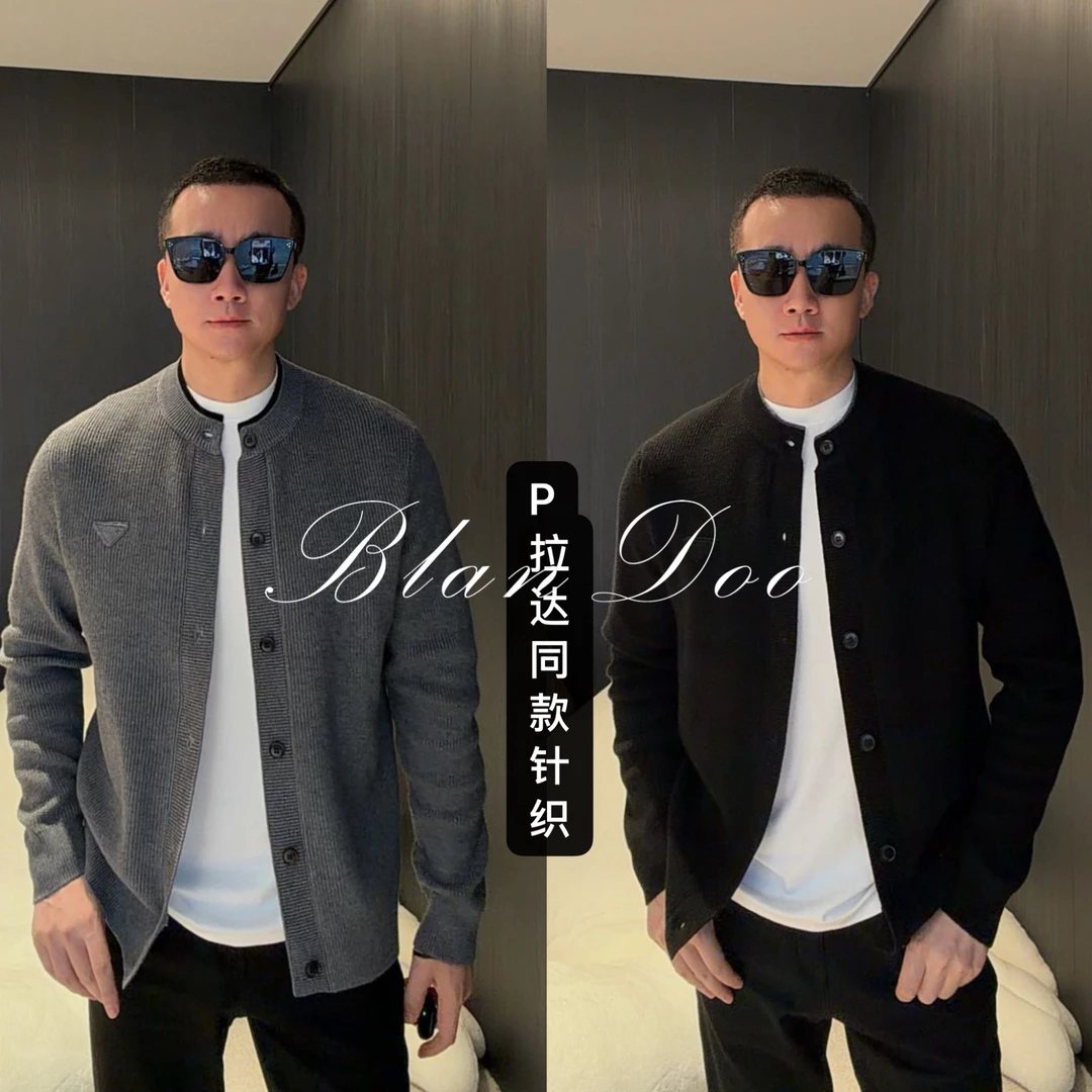 （秋款）BLANDOO "无领休闲”  P家简约百搭羊毛混纺针织外套8BD360