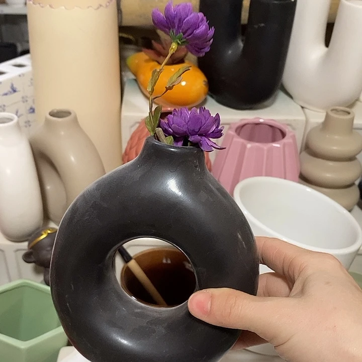 陶盆有孔 瑕疵针孔漏釉介意勿拍外口 3外高15