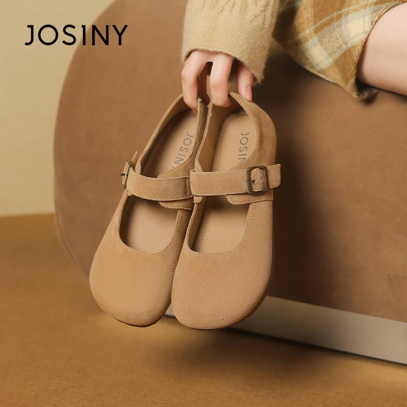 卓诗尼勃肯鞋2025年夏秋新款平底浅口单鞋女软底舒适复古百搭女鞋