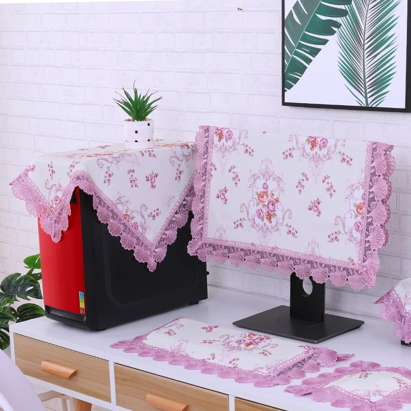 电脑防尘罩台式防尘盖巾主机键盘显示器打印机防尘罩家用盖布巾