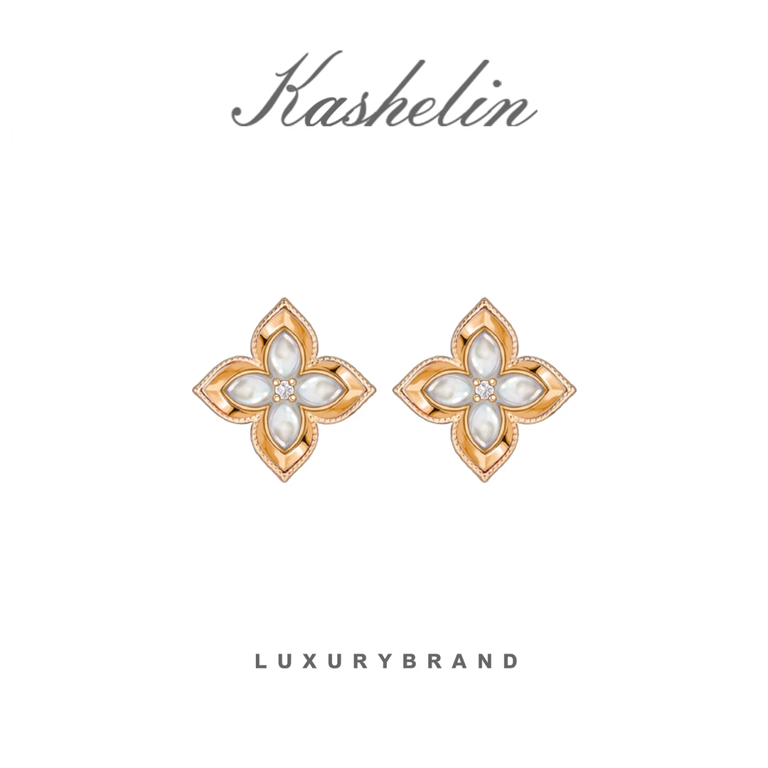 KS 法【高定】设计师款四叶草耳钉~8212