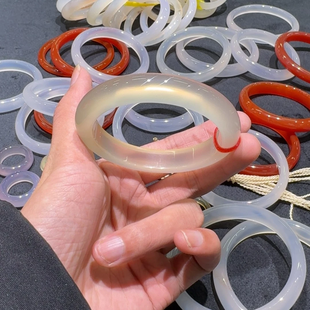 蓝***英玛瑙/玉髓未镶嵌手镯08