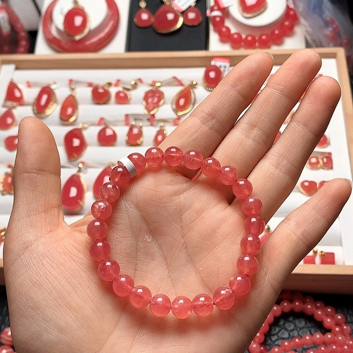菱锰矿（红纹石）未镶嵌手绳