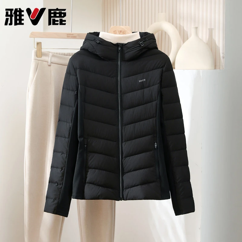 雅鹿2025年秋冬新款轻薄羽绒服女休闲短款小个子运动瑜伽保暖外套