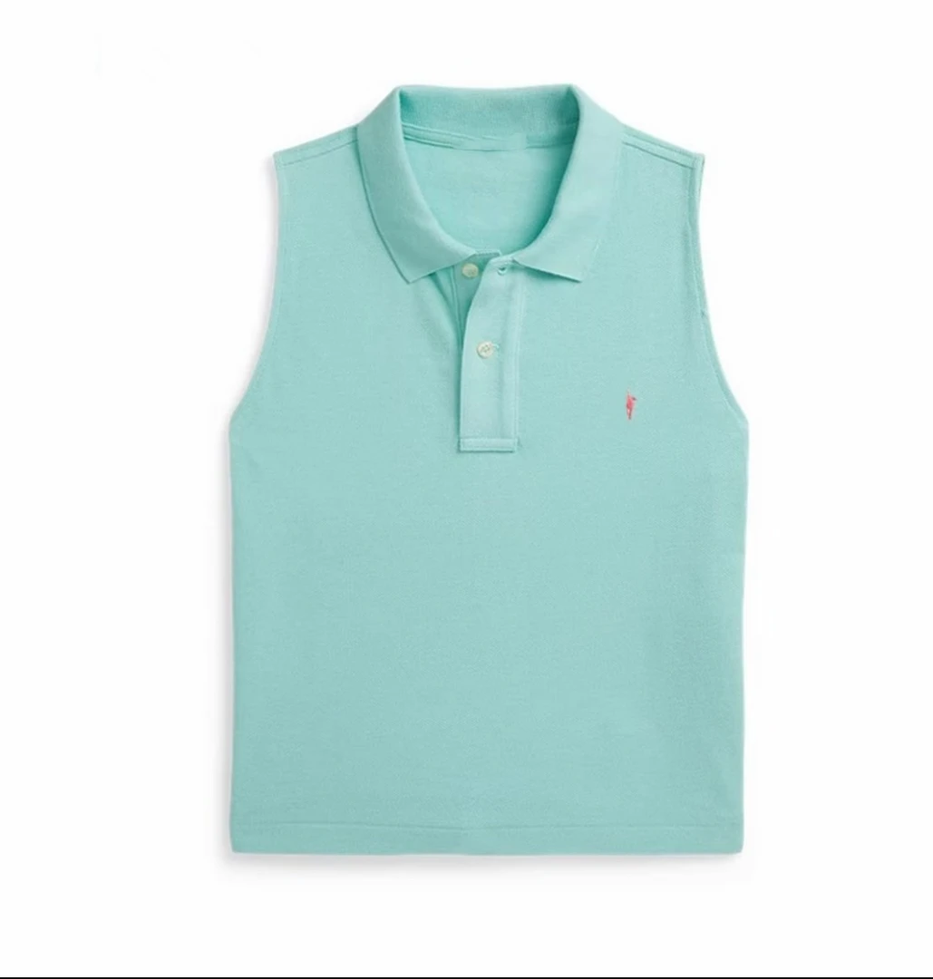 BSYPIN/伯尚优品 无袖纯色通勤短款休闲风POLO衫 夏季百搭 25066
