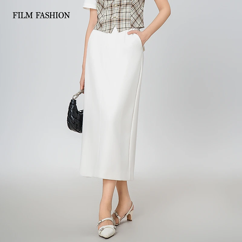 一电影一时装春夏新款直筒中长半身裙女款高腰时尚FFDQ112608