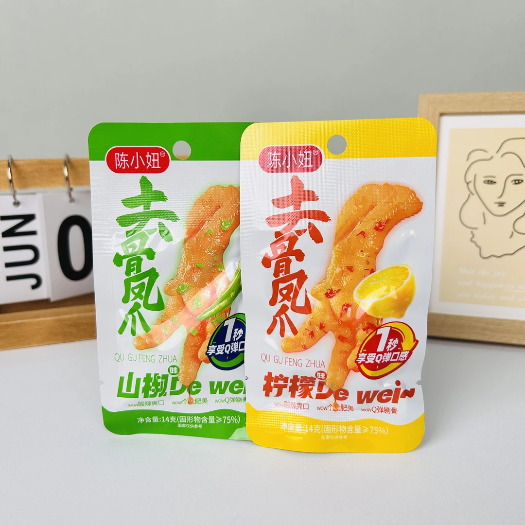 陈小妞酸辣脱骨泡椒凤爪柠檬味即食袋装山椒凤爪休闲小吃网红零食