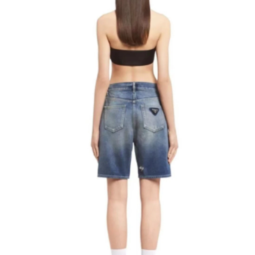 99新 Prada/普拉达 Prada 蓝色 牛仔短裤 99新 28码 A8195