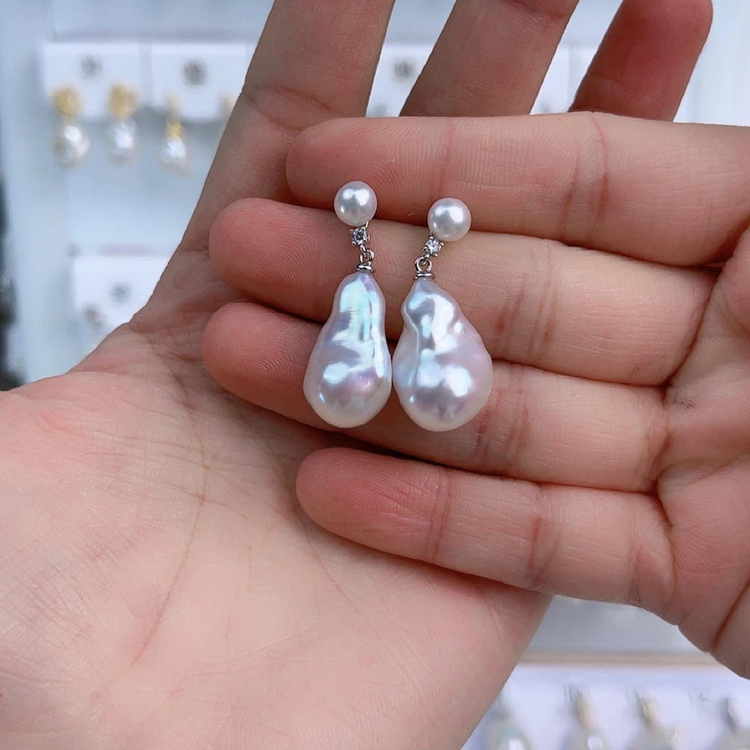 淡水珍珠耳饰未镶嵌火***果