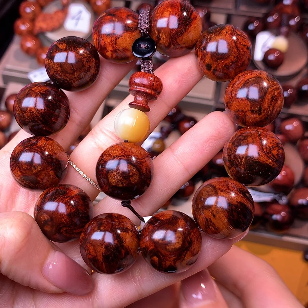 花梨木类手串/手链高货瘤疤紫油梨土埋料20