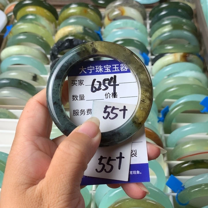 未镶嵌蛇纹石玉手镯6254