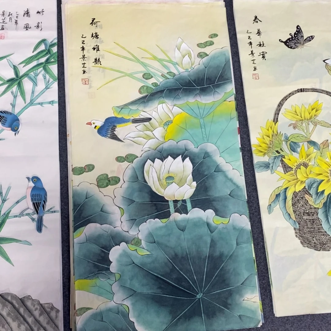 国画尺寸100✖️50三尺工笔手绘画
