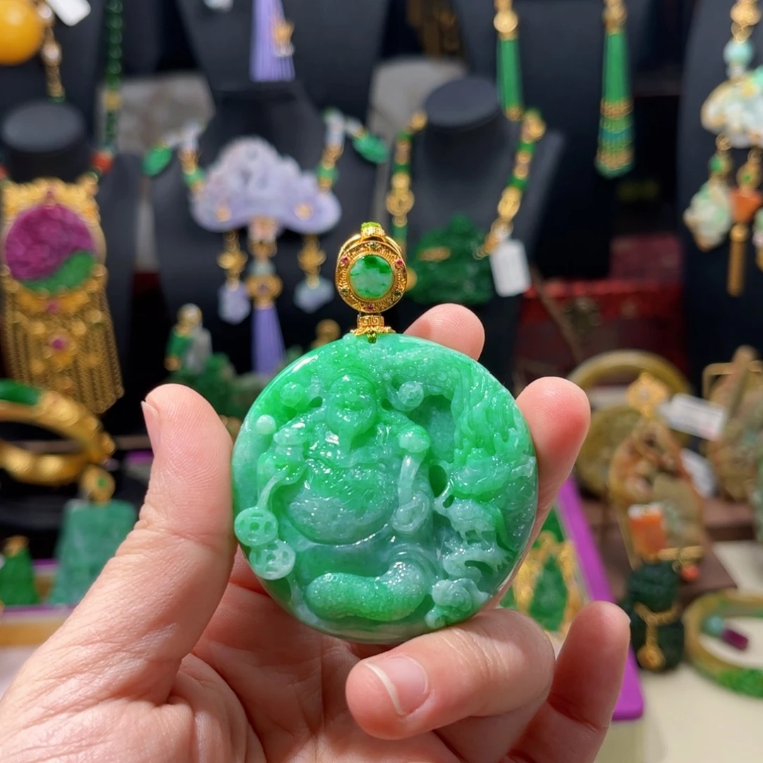 【闪购商品】翡翠吊坠(赠链)未镶嵌 财神
