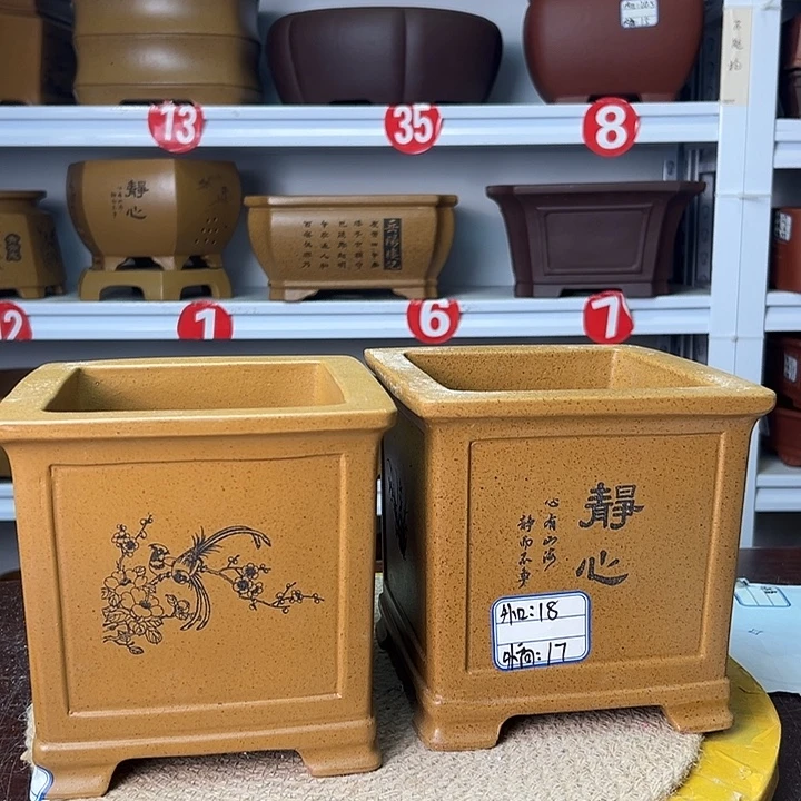 紫砂花盆你在一起