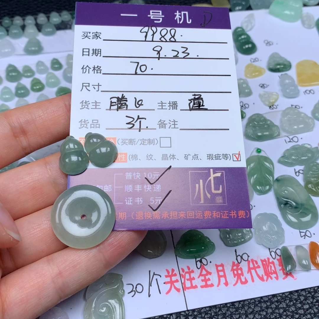 9****颈饰未镶嵌翡翠翡翠