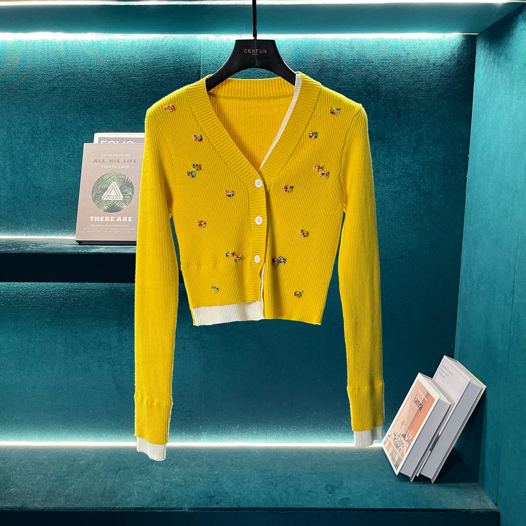 【CENFUN】打底衫女春秋修身内搭洋气针织上衣长袖A231147