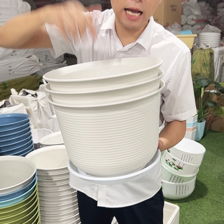 特价矮陶口30高21白色带托3个