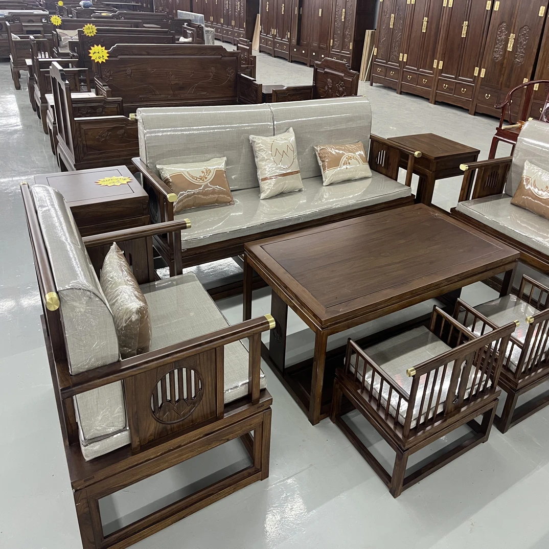 北方小叶榆木山水沙发八件套。标价不含运费。私信沟通