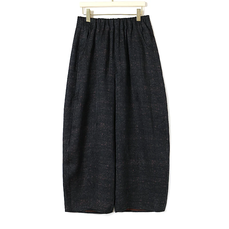 花萝香云纱莨纱女裤灯笼裤高端桑蚕丝老钱风奶奶裤透气显瘦九分裤