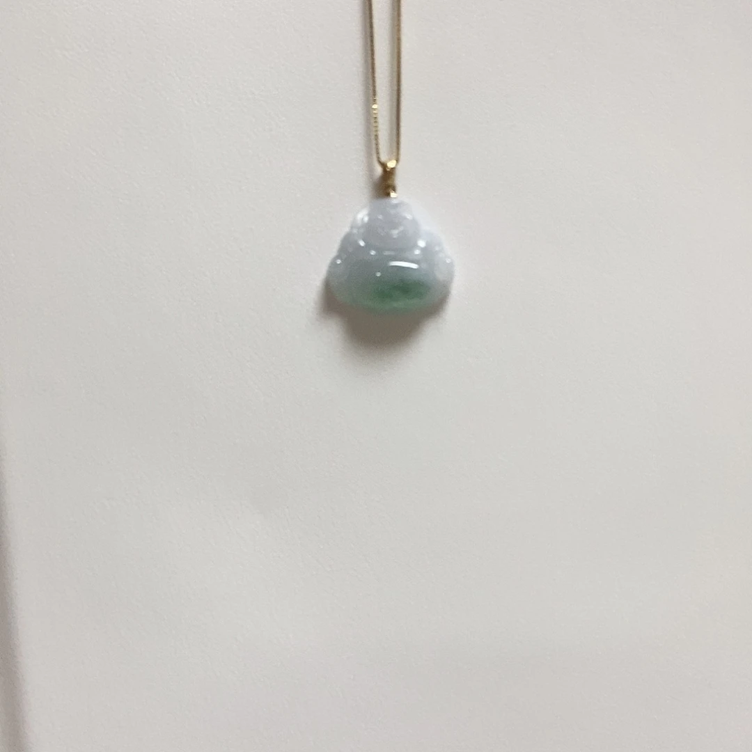 翡翠18K金镶嵌颈饰佛