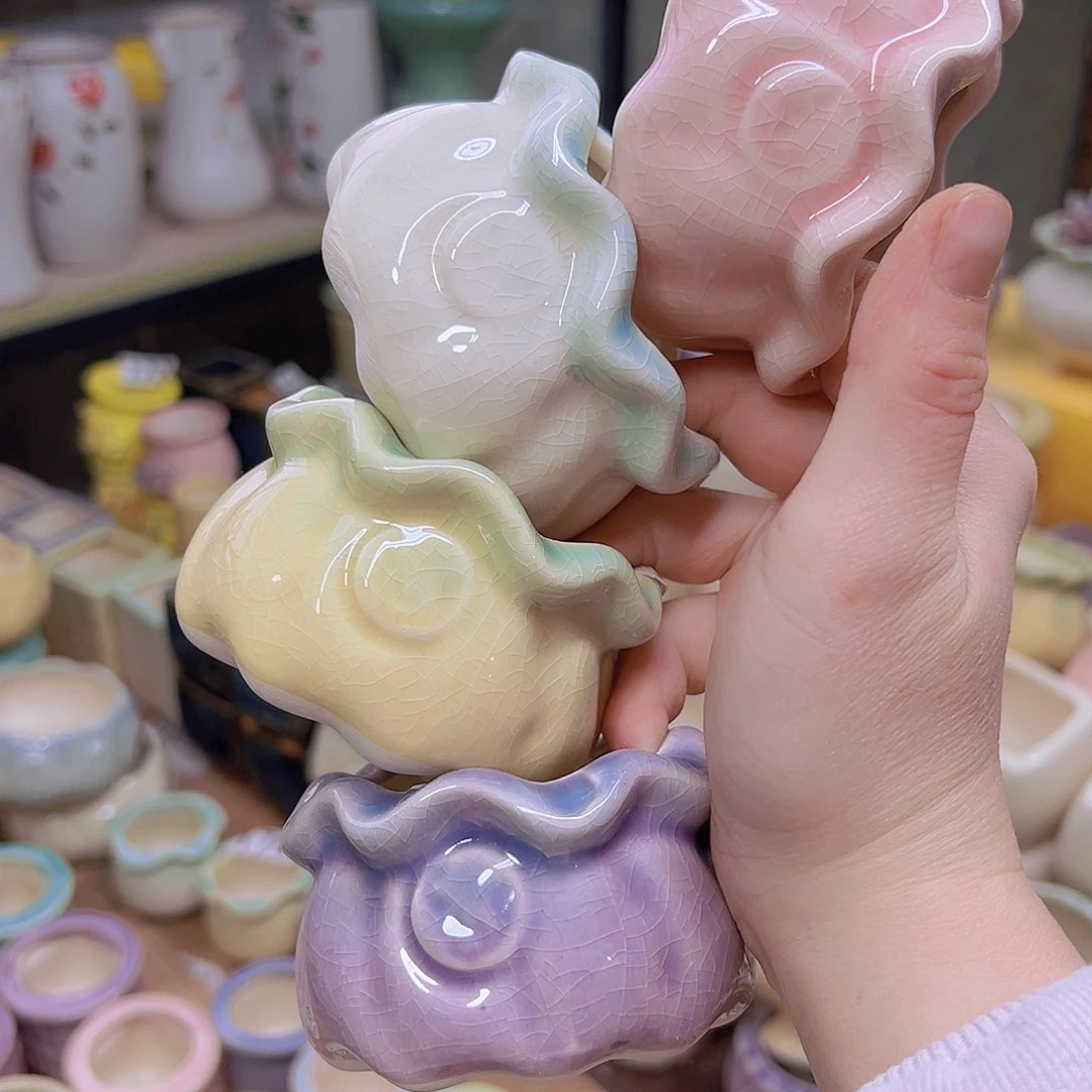 红陶陶瓷花盆当场满12包邮