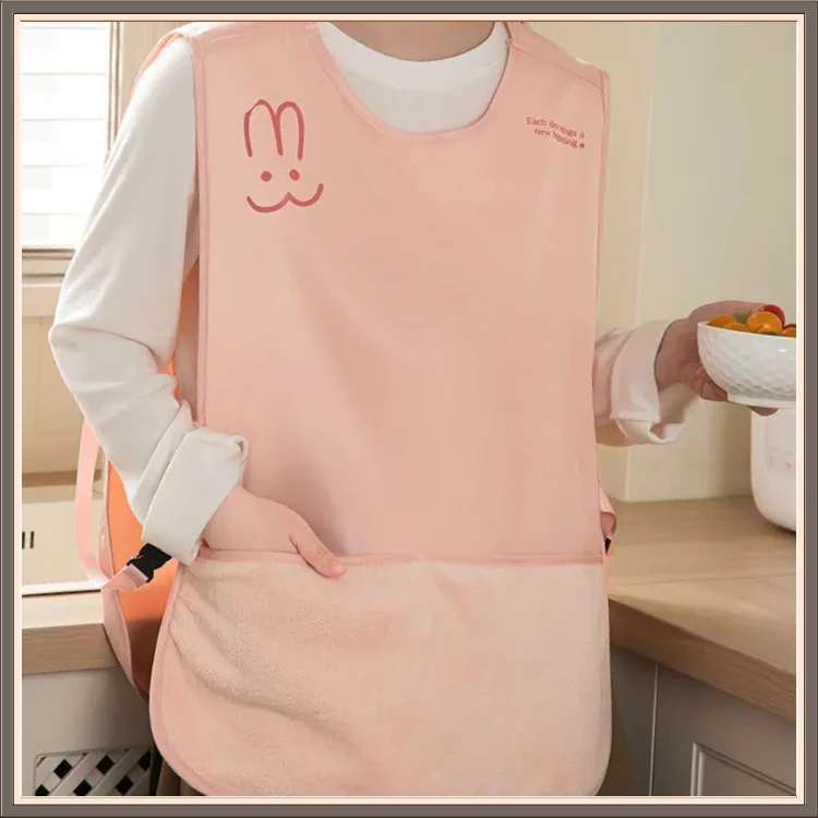 马甲围裙新款罩衣家用厨房YQKJ做饭防油防水坎肩可擦手餐饮【悦达】