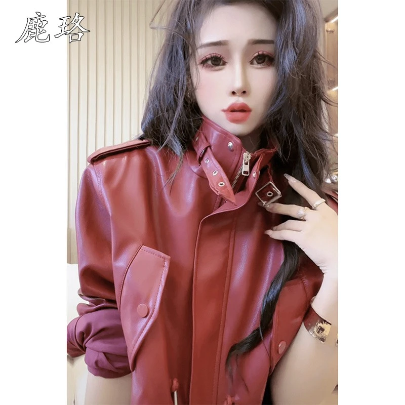 皮衣女秋季2025年新款百搭洋派时尚夹克外搭上衣小个子机车皮外套