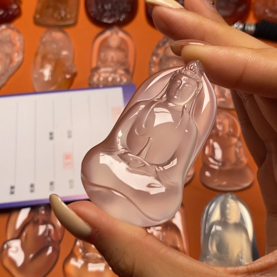 又***天玛瑙/玉髓未镶嵌吊坠