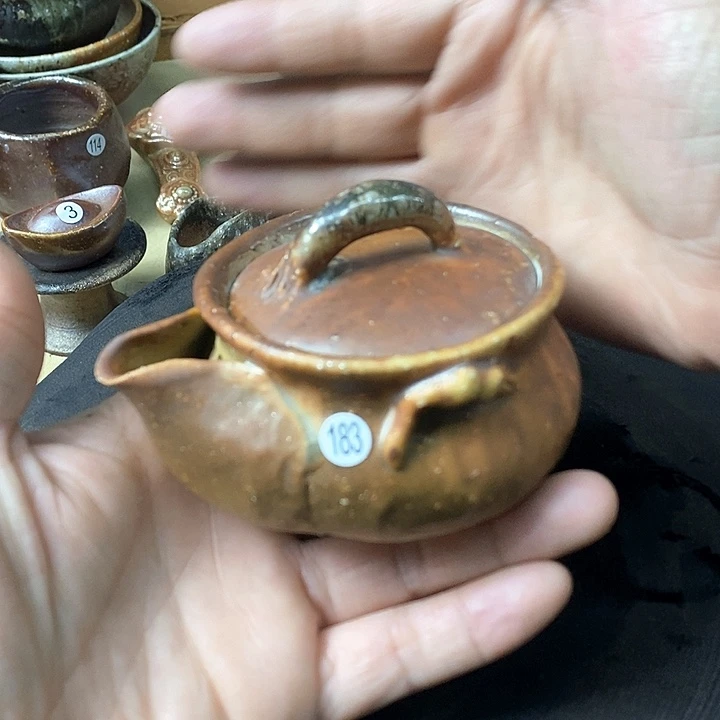 杯手工粗陶、柴烧茶器