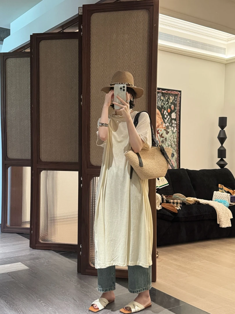 【日本私服】廓形大版简约慵懒连衣裙 J24Q241