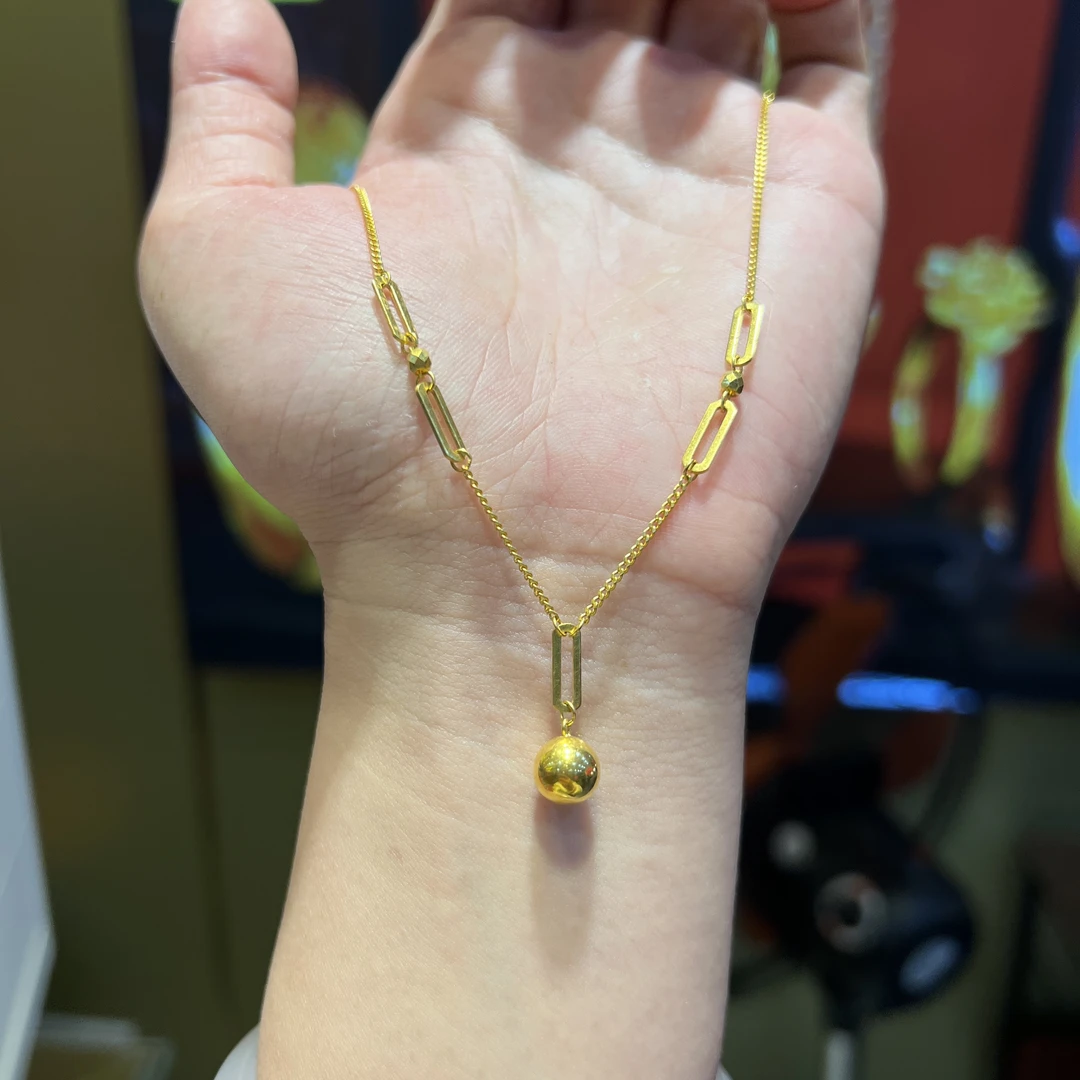 【转运珠黄金项链】足金999项链套链多样性发一