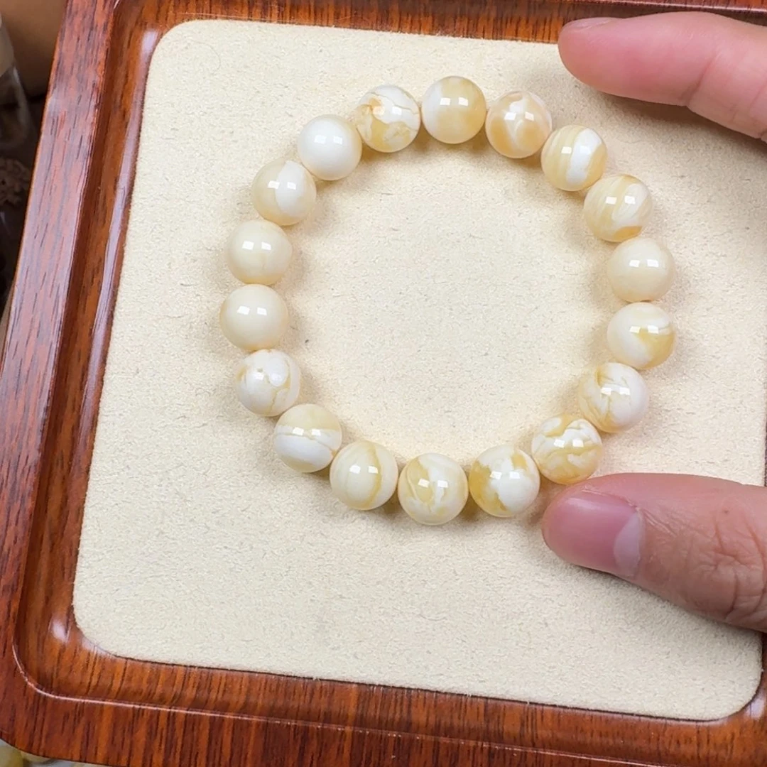 手链蜜蜡未镶嵌11加毕业级白蜡13.7克